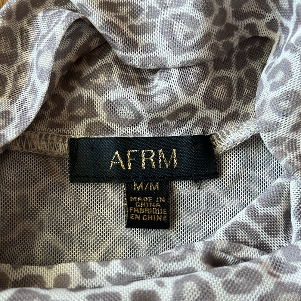 AFRM Zadie Power Mesh Turtleneck Top Size M - Picture 9 of 13